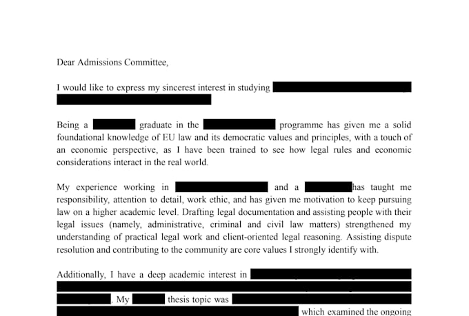edit and polish your personal statement or motivation letter